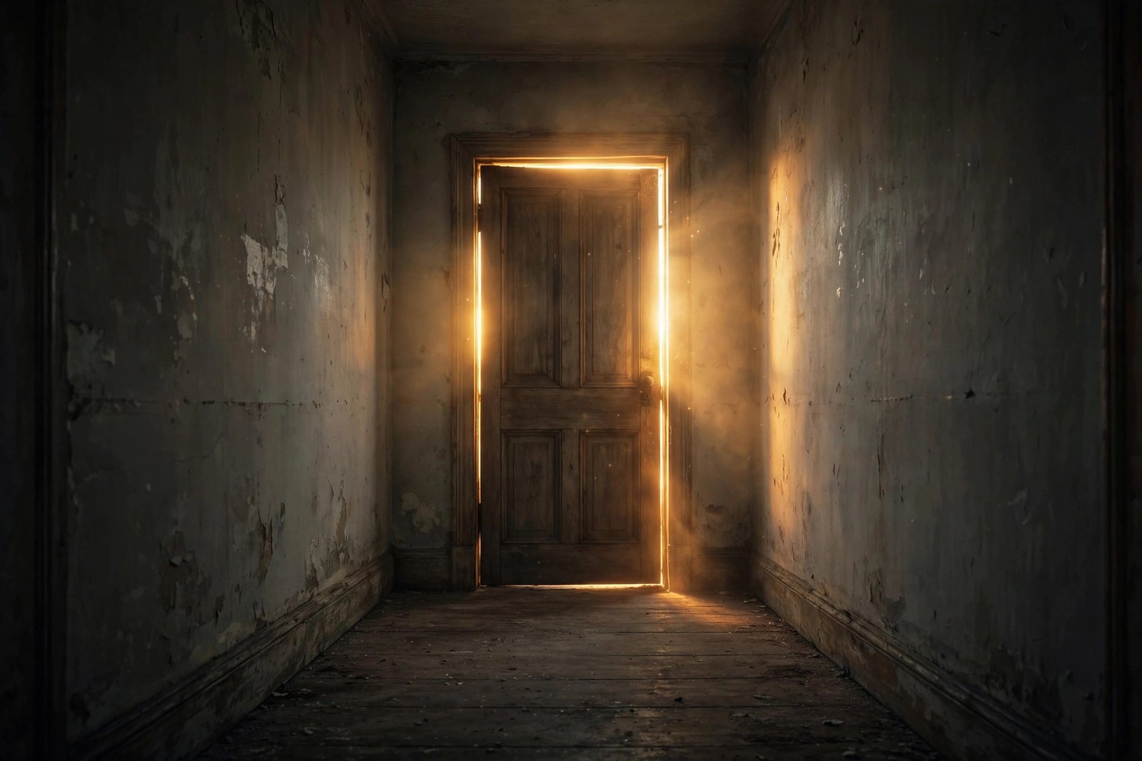 A closed door at sunset, symbolizing closure after a breakup